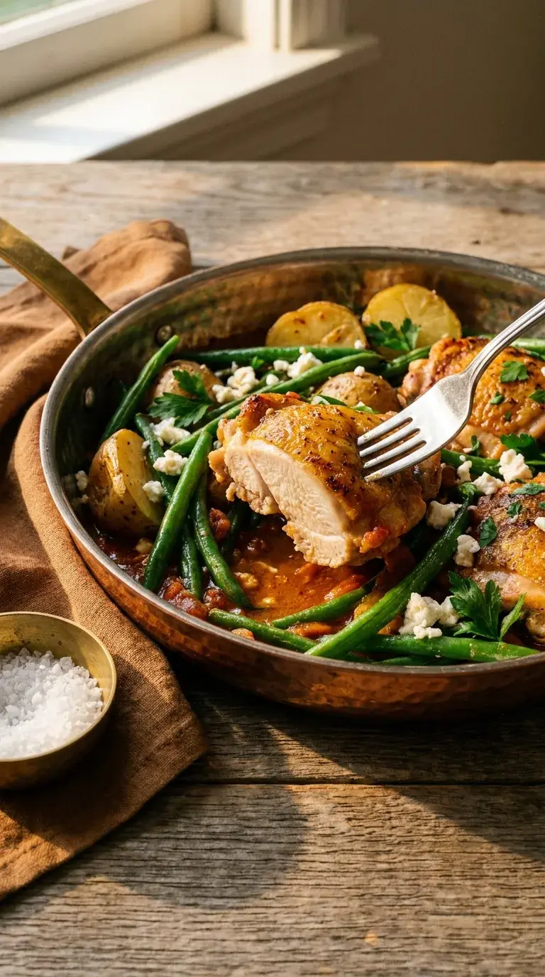 Greek Chicken with Green Beans: Mediterranean One Pan Dinner