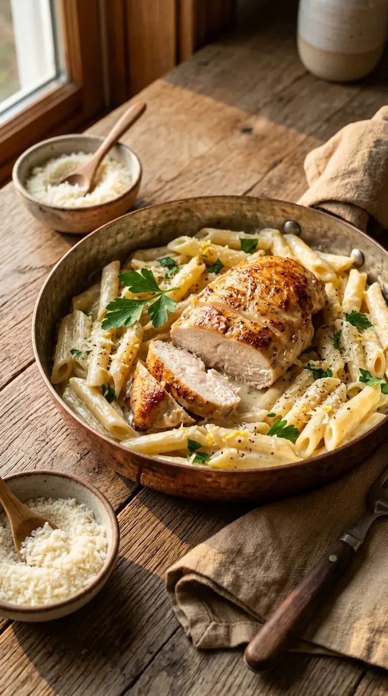 Garlic Parmesan Chicken Pasta: Creamy Italian Dinner