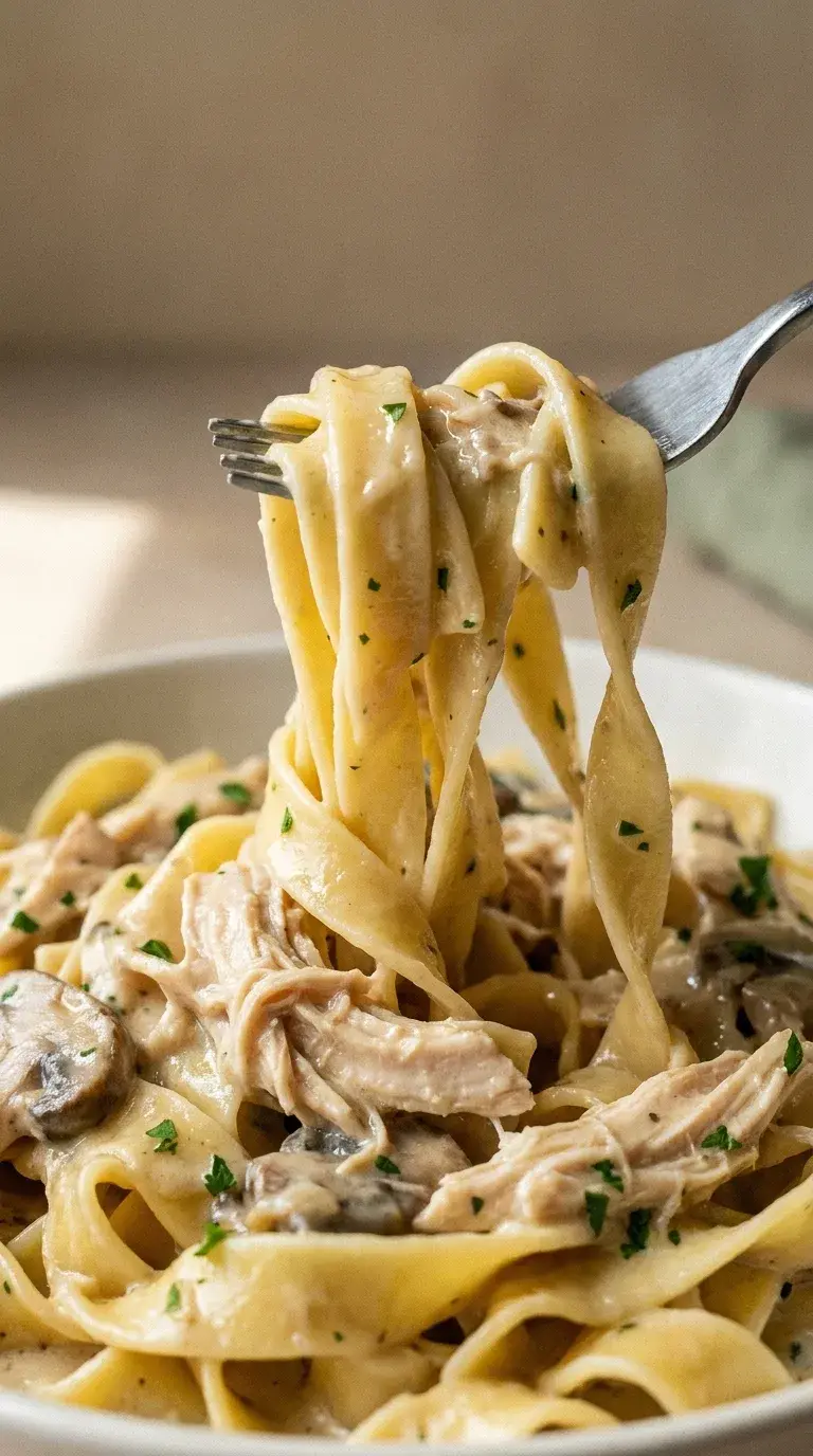 Chicken Breast Egg Noodles: Creamy Mushroom Pasta