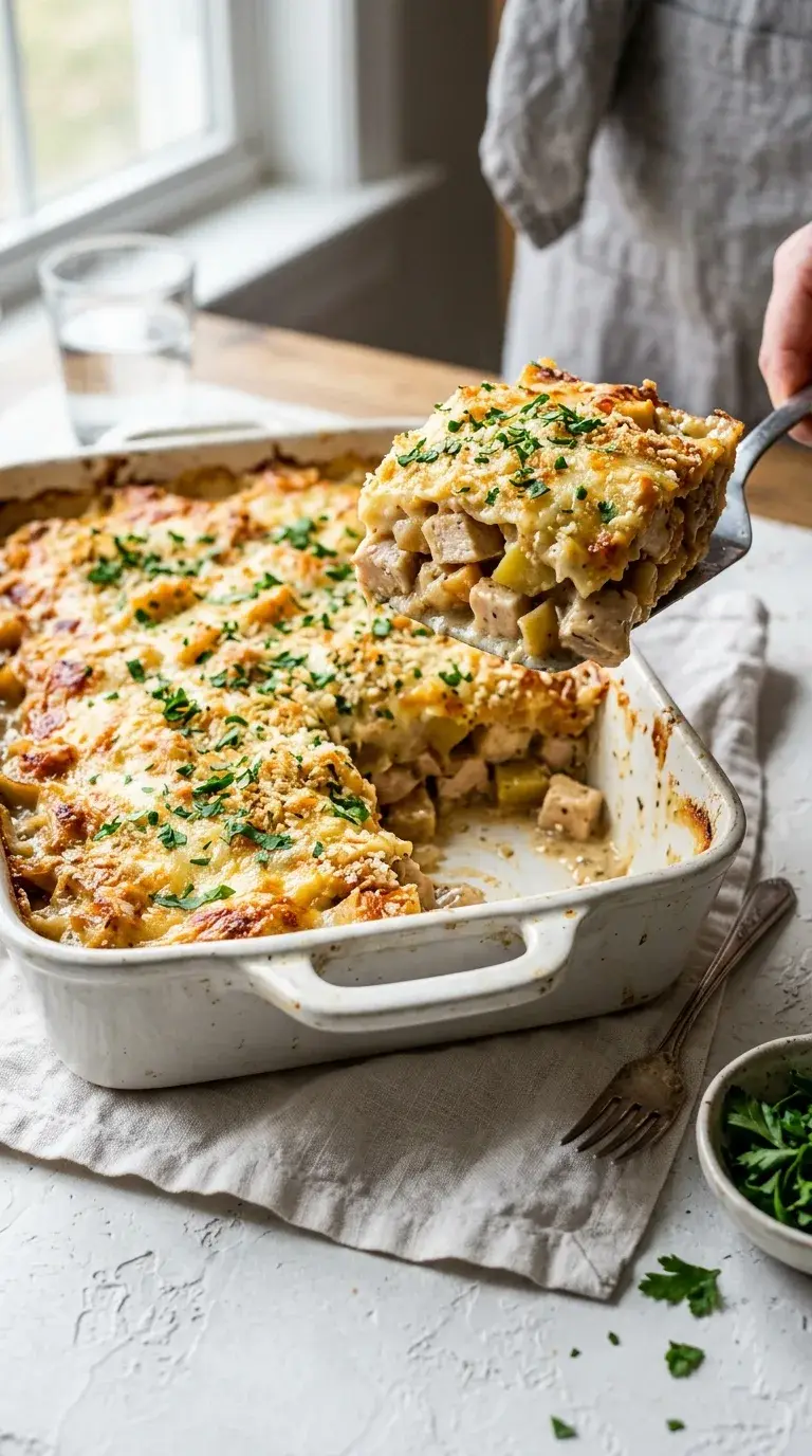 Apple Chicken Casserole: Halal Poultry and Swiss Cheese Bake