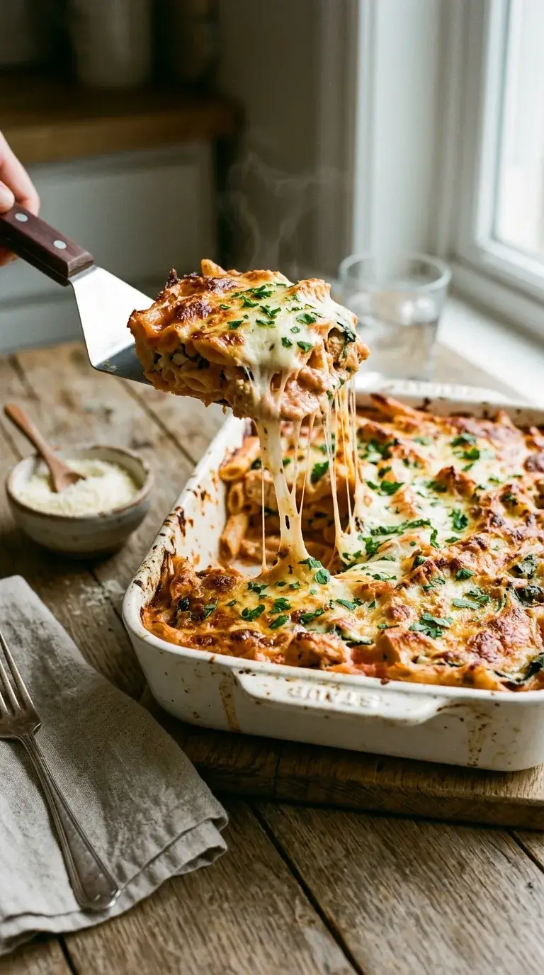 Chicken Pasta Bake: Creamy Tomato and Penne Casserole
