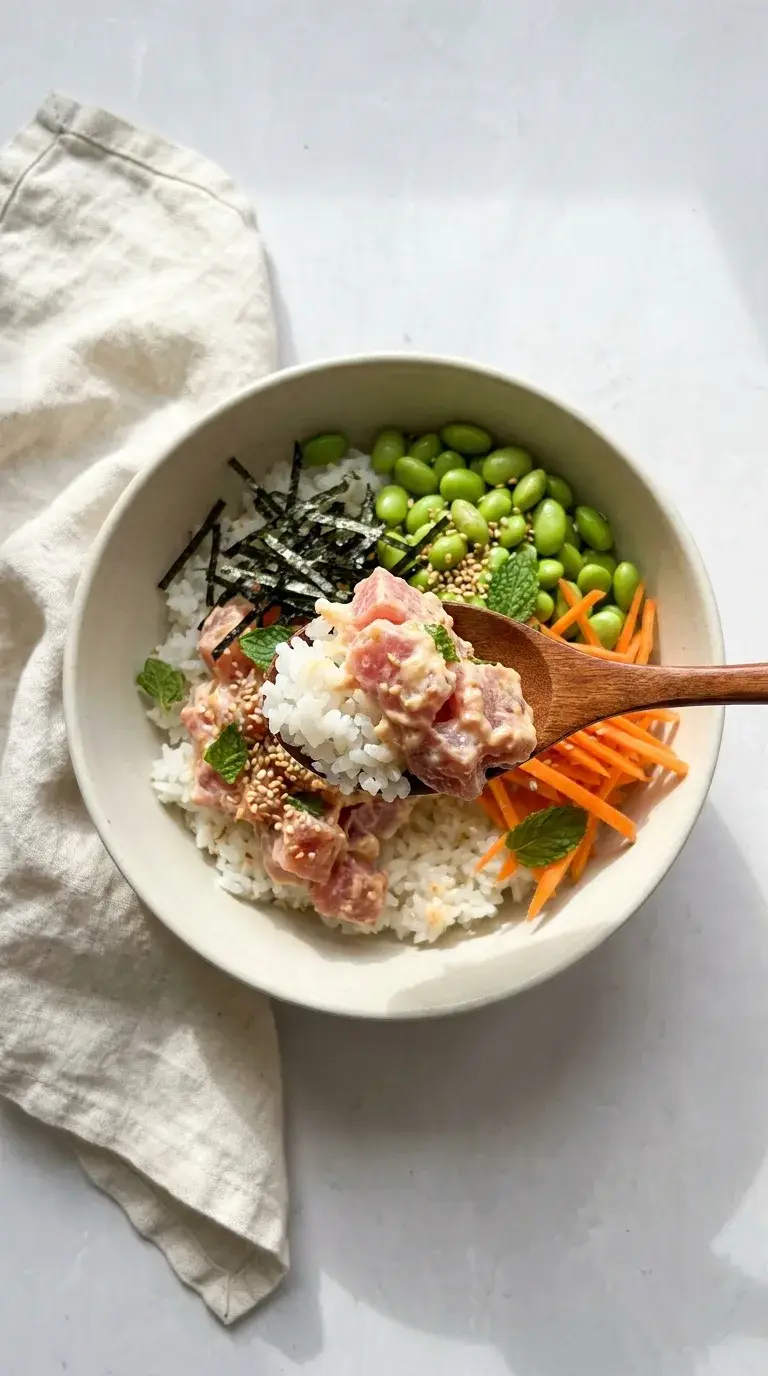 Protein Sushi Bowl: Tuna and Citrus Mayo Rice Bowl
