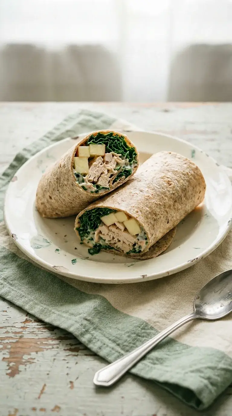 Chicken and Apple Kale Wraps: Mediterranean Whole-grain Wraps