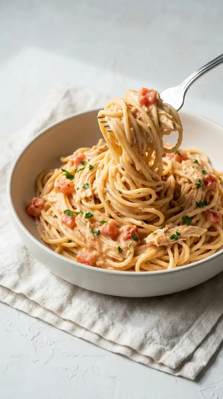 Chicken Spaghetti: Savoury Pasta with Creamy Tomato Sauce