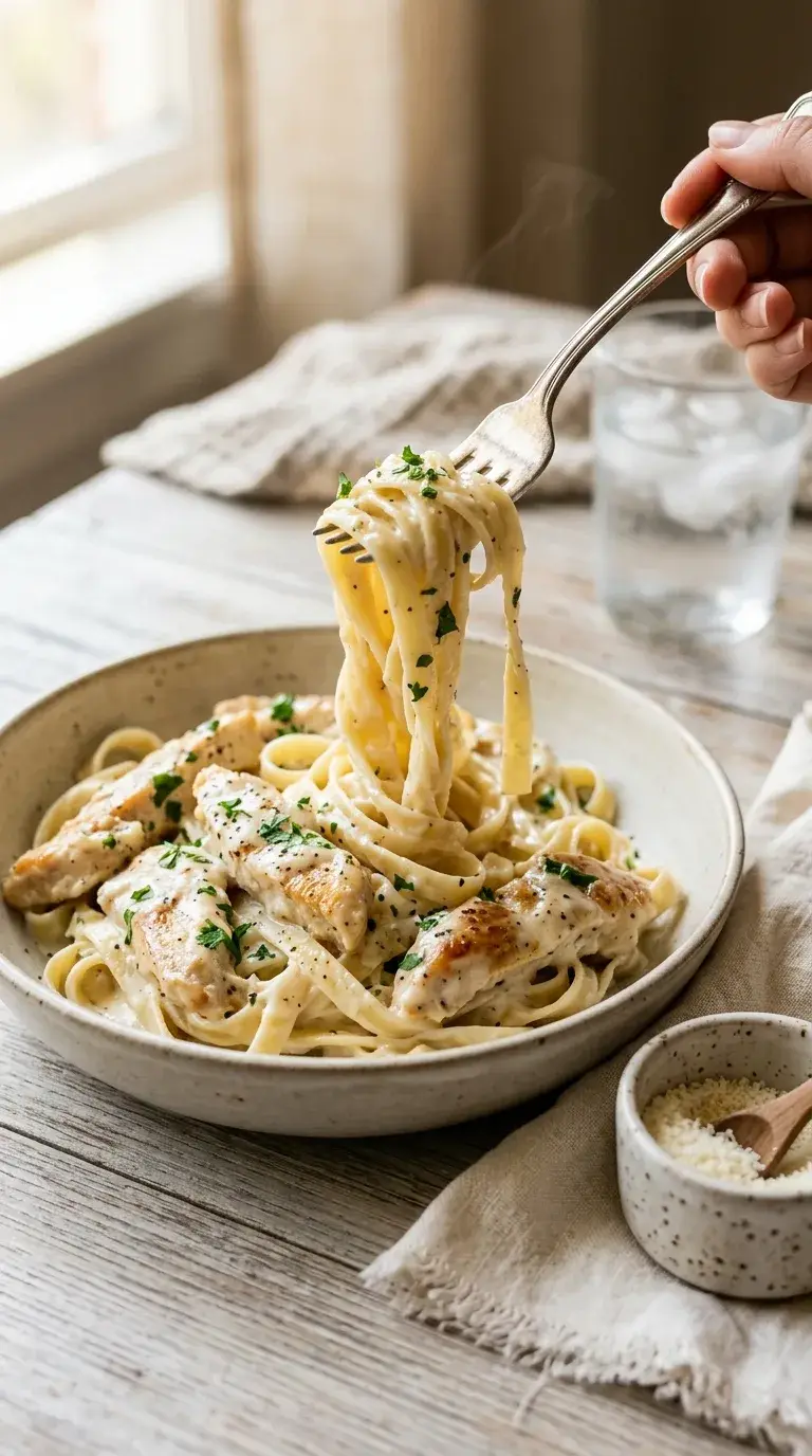 Chicken Pasta Alfredo: Creamy Halal Fettuccine
