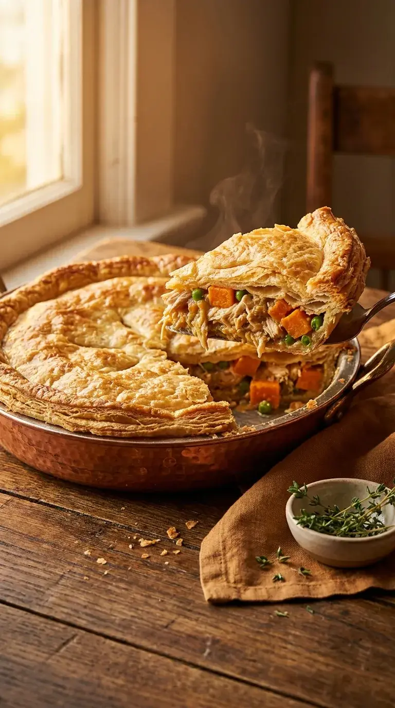Chicken and Sweet Potato Pie: Savoury Halal Puff Pastry Tart