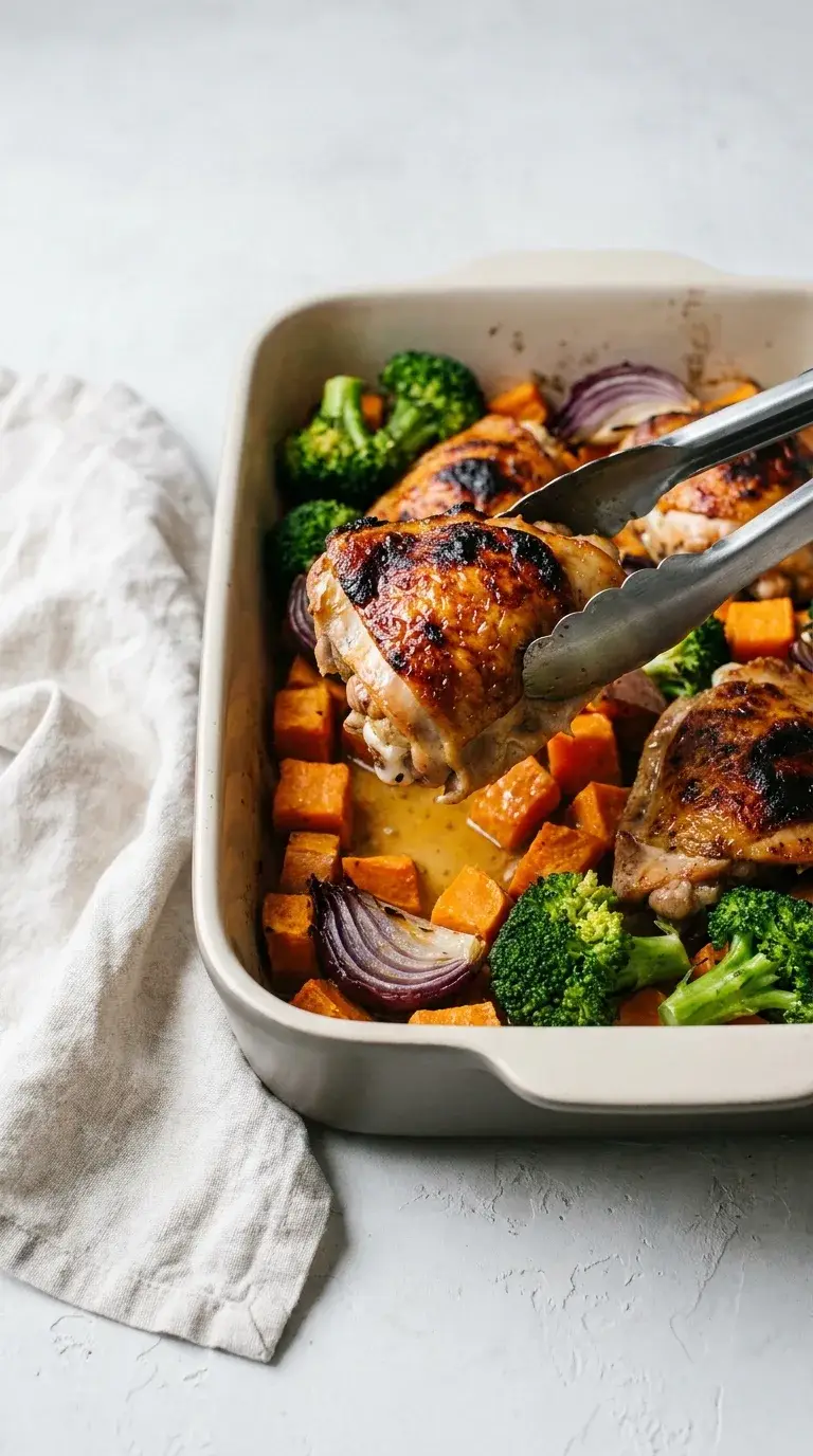 Chicken and Sweet Potatoes Tray Bake: American Roasted Dinner