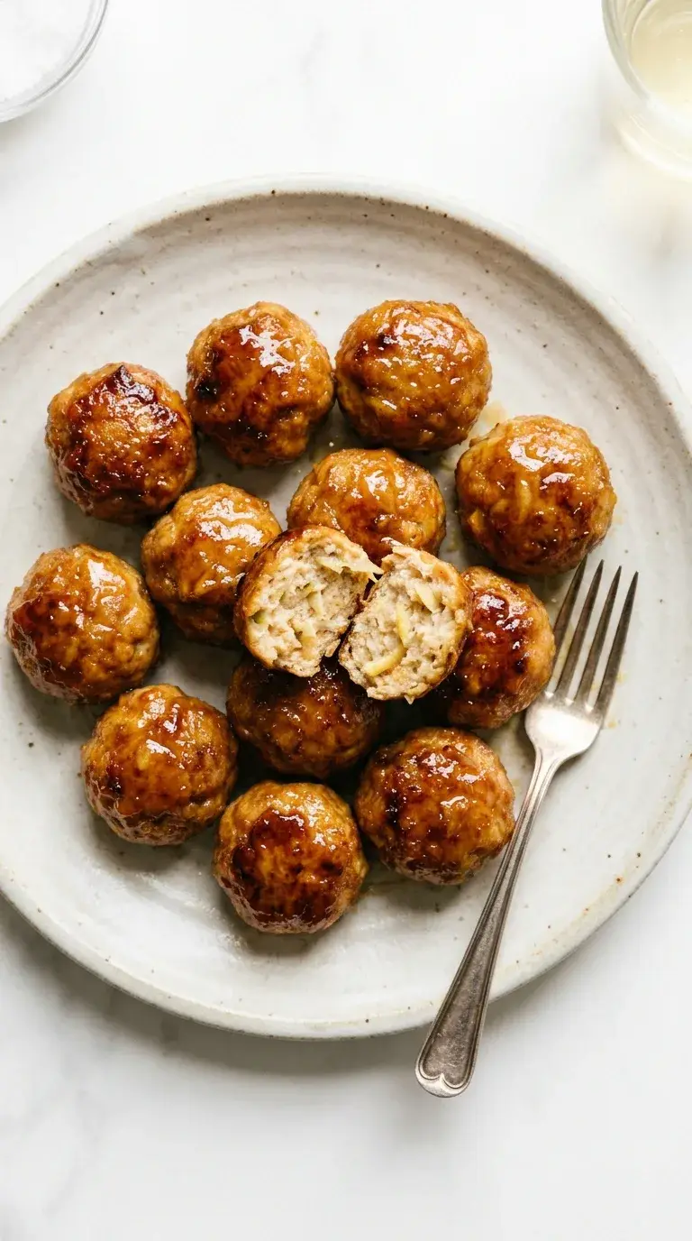 Chicken and Apple Meatballs: Baked Savoury Starters