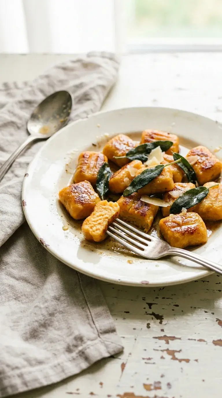 Chicken Sweet Potato Gnocchi: Italian Dumplings with Sage