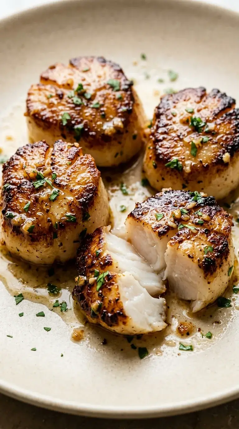 Savoury Broiled Scallops: Garlic-Lemon Butter Seafood