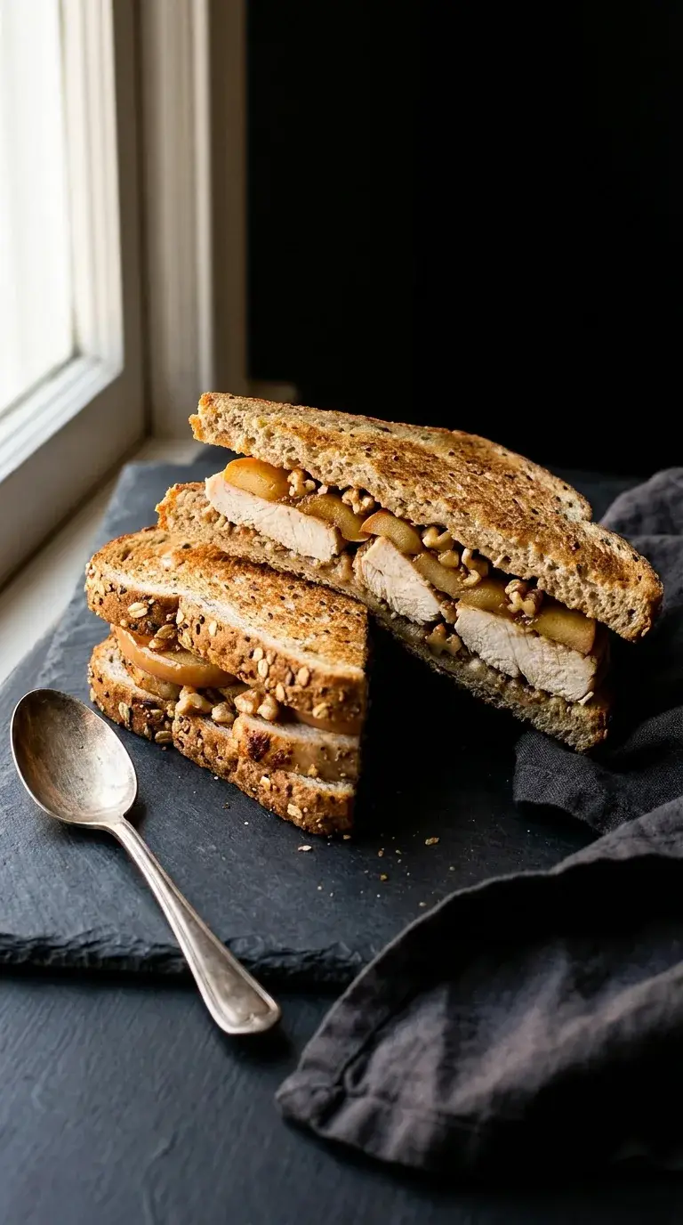 Chicken and Apple on Multigrain Bread: Savoury Sweet Sandwich