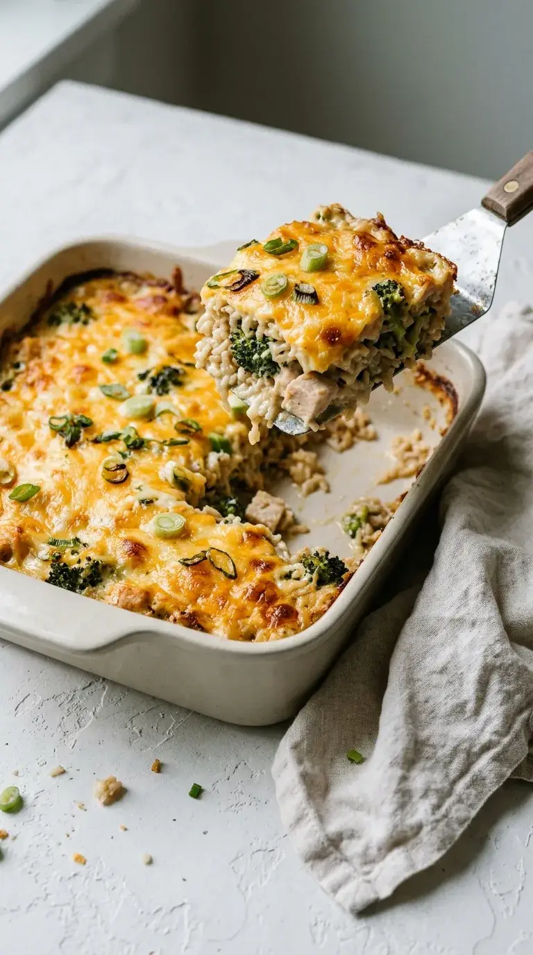 Healthy Chicken Casserole: Brown Rice and Broccoli Bake