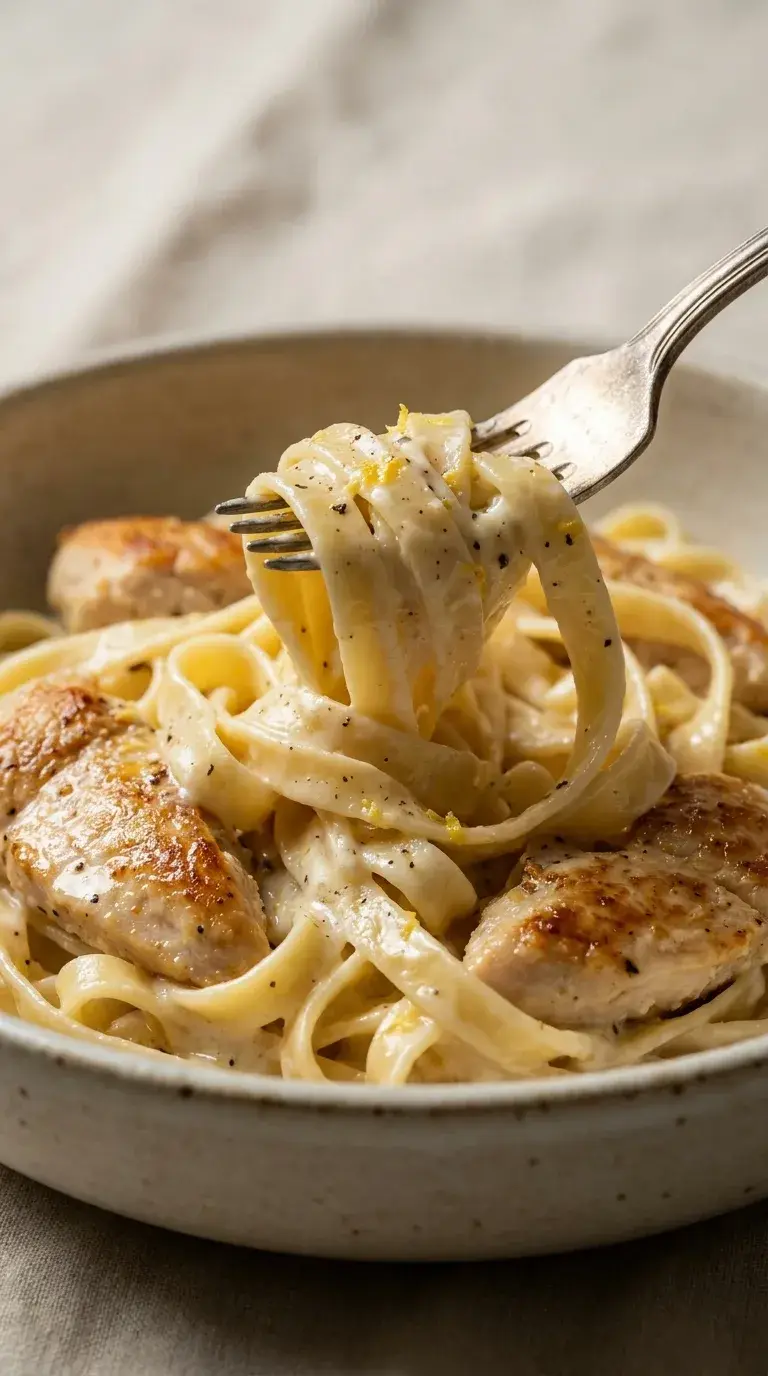 Creamy Chicken Pasta: Italian Garlic Butter Fettuccine