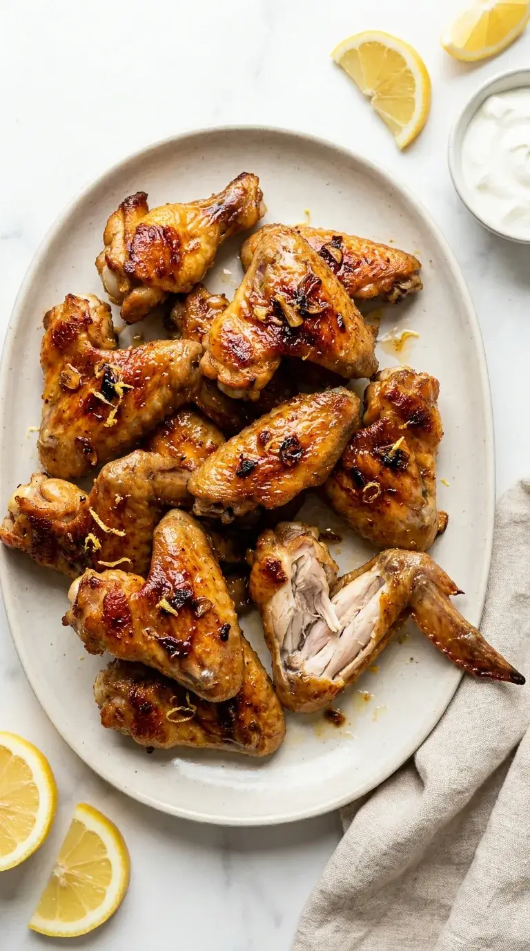 Lemon Garlic Chicken Wings: Savoury American Appetiser