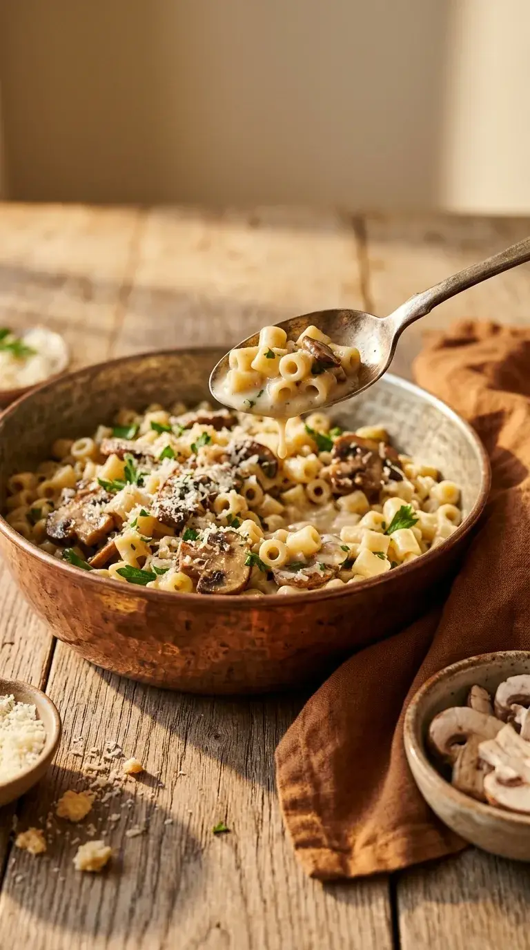 Creamy Mushroom Ditalini: Italian Pasta in Mushroom Sauce