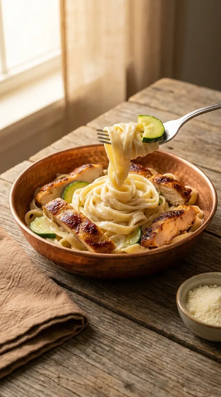 Chicken Alfredo Zucchini: Creamy Italian Pasta