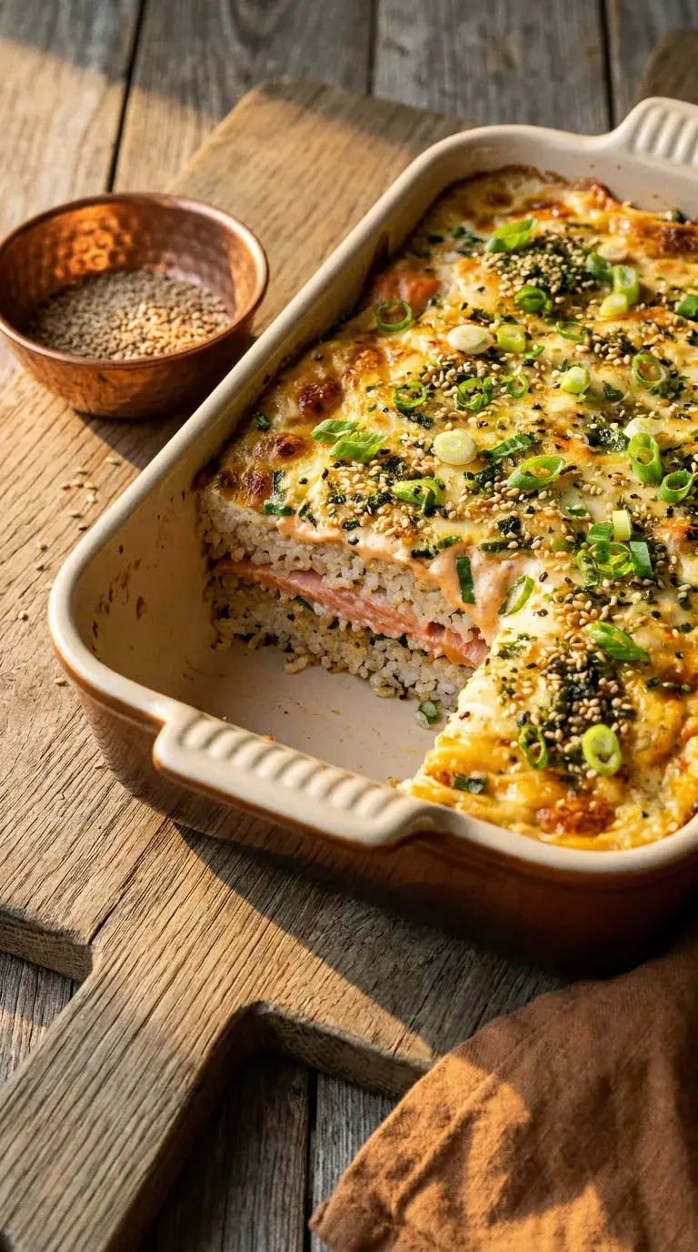 Protein Sushi Bake: Halal Salmon Rice Casserole