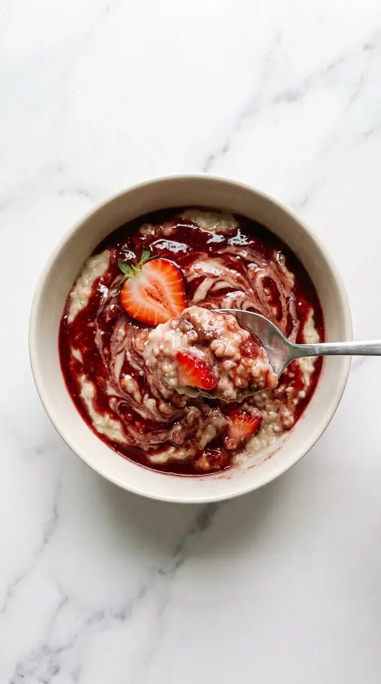 Protein Oatmeal Strawberry Velvet Fudge: High Protein Breakfast