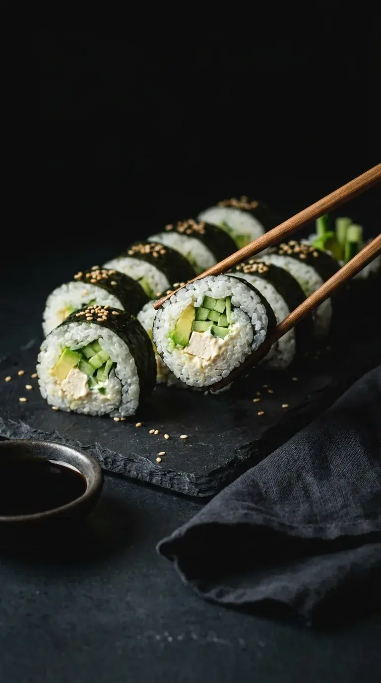 Protein Vegetarian Sushi: Miso‑Coconut Glazed Tofu Rolls