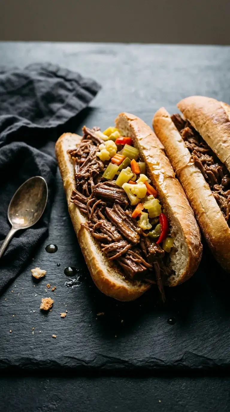 Italian Beef: Slow Cooked Roast for Hoagie Rolls